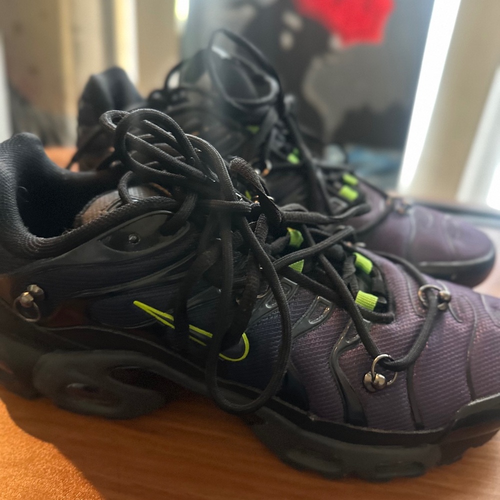 Nike Air Max Plus Black and Purple with Neon Accents